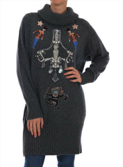 Dolce & Gabbana Fairy Tale Crystal Gray Cashmere Sweater -   -  Dolce & Gabbana.
