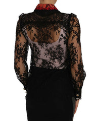 Dolce & Gabbana Black Lace Crystal SPACE Shirt -   -  Dolce & Gabbana.