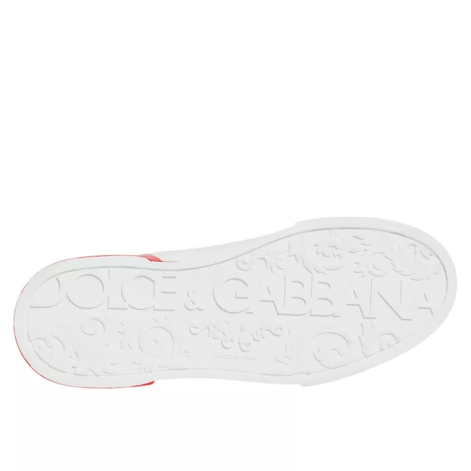 Dolce & Gabbana White Red Portofino Low Top Sneakers Shoes -   -  Dolce & Gabbana. Dolce & Gabbana White Red Portofino Low Top Sneakers Shoes -   -  Dolce & Gabbana.