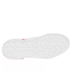 Dolce & Gabbana White Red Portofino Low Top Sneakers Shoes -   -  Dolce & Gabbana.