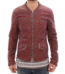 Dolce & Gabbana Bordeaux Leather Boxer Print Jacket Coat -   -  Dolce & Gabbana.