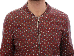 Dolce & Gabbana Bordeaux Leather Boxer Print Jacket Coat -   -  Dolce & Gabbana.