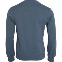 Dolce & Gabbana Blue Cotton Logo Patch Crew Neck Men Pullover Sweater -   -  Dolce & Gabbana.