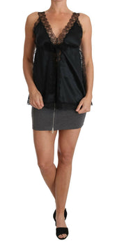 Dolce & Gabbana Lingerie Cami Black Lace Silk Stretch -   -  Dolce & Gabbana.