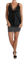 Dolce & Gabbana Lingerie Cami Black Lace Silk Stretch -   -  Dolce & Gabbana.