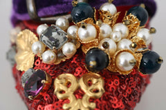 Dolce & Gabbana Red Sequined Crystal Studs Heels Shoes -   -  Dolce & Gabbana.