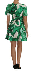 Dolce & Gabbana A-Line Banana Leaf Pineapple Crystal Dress -   -  Dolce & Gabbana.