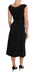 Dolce & Gabbana Black Wool Stretch A-line Sheath Dress -   -  Dolce & Gabbana.