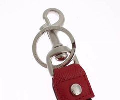Dolce & Gabbana Silver Brown Raffia Leather Clasp Finder Chain Keyring -   -  Dolce & Gabbana.