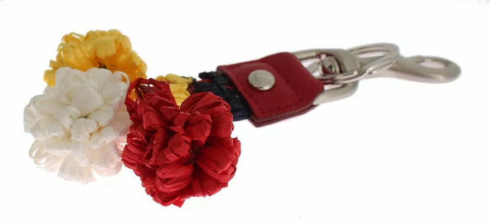 Dolce & Gabbana Silver Brown Raffia Leather Clasp Finder Chain Keyring -   -  Dolce & Gabbana. Dolce & Gabbana Silver Brown Raffia Leather Clasp Finder Chain Keyring -   -  Dolce & Gabbana.
