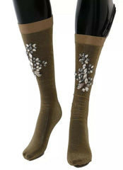 Dolce & Gabbana Gold Stretch Floral Clear Crystal Stocking Socks -   -  Dolce & Gabbana.