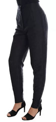 Dolce & Gabbana Black Floral Brocade High Waist Pants -   -  Dolce & Gabbana.