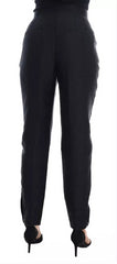 Dolce & Gabbana Black Floral Brocade High Waist Pants -   -  Dolce & Gabbana.