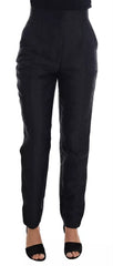 Dolce & Gabbana Black Floral Brocade High Waist Pants -   -  Dolce & Gabbana.