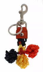 Dolce & Gabbana Red Yellow Raffia Leather Clasp Finder Keyring Keychain -   -  Dolce & Gabbana.