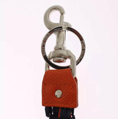 Dolce & Gabbana Red Yellow Raffia Leather Clasp Finder Keyring Keychain -   -  Dolce & Gabbana.