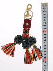 Dolce & Gabbana Multicolor Raffia Leather Clasp Finder Chain Keyring -   -  Dolce & Gabbana.