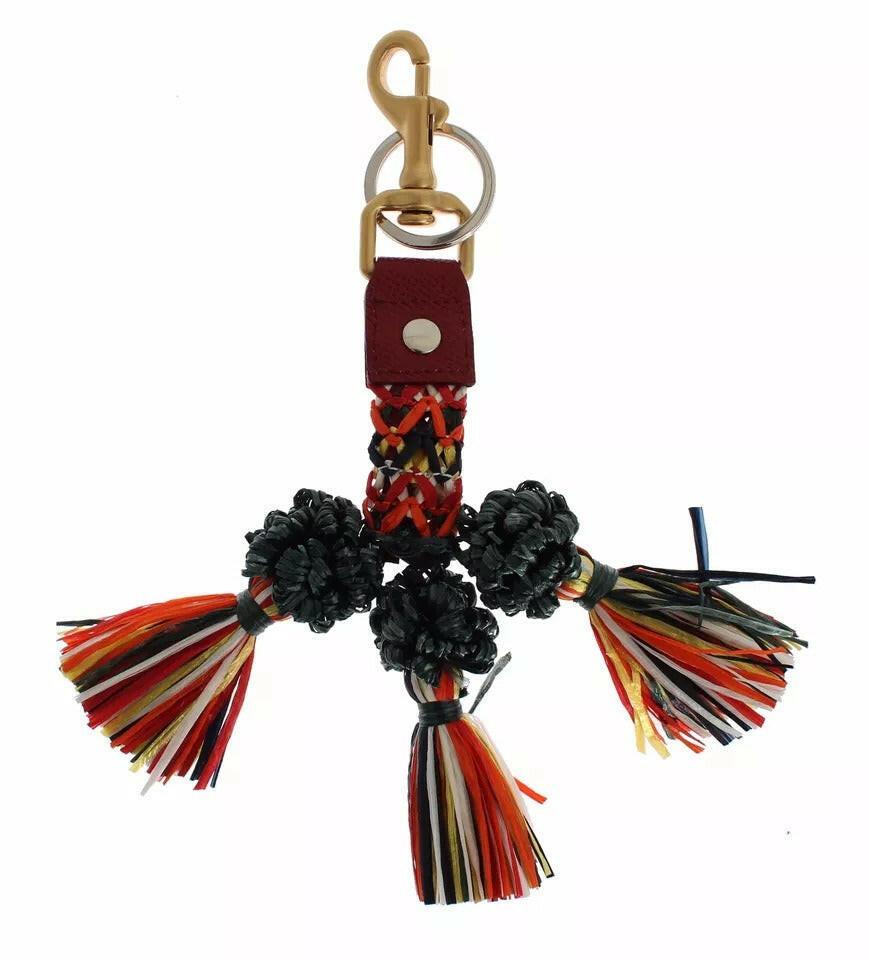 Dolce & Gabbana Multicolor Raffia Leather Clasp Finder Chain Keyring -   -  Dolce & Gabbana. Dolce & Gabbana Multicolor Raffia Leather Clasp Finder Chain Keyring -   -  Dolce & Gabbana.