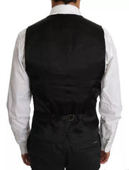 Dolce & Gabbana Black Wool Logo Waistcoat Vest -   -  Dolce & Gabbana.