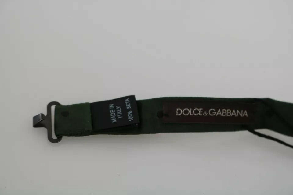 Dolce & Gabbana Green Dotted Silk Adjustable Neck Bow Tie -  Neckties, Men -  Dolce & Gabbana. Dolce & Gabbana Green Dotted Silk Adjustable Neck Bow Tie -  Neckties, Men -  Dolce & Gabbana.
