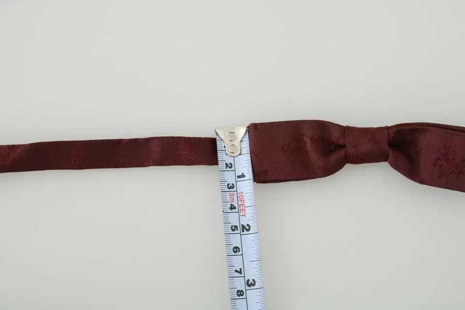 Dolce & Gabbana Bordeaux Silk Floral Faille Adjustable Bow Tie -  Neckties, Men -  Dolce & Gabbana. Dolce & Gabbana Bordeaux Silk Floral Faille Adjustable Bow Tie -  Neckties, Men -  Dolce & Gabbana.