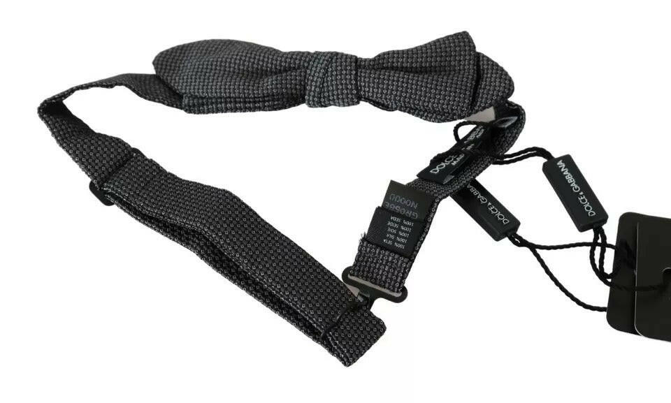 Dolce & Gabbana Gray Silk Patterned Mens Necktie Bow Tie -  Neckties, Men -  Dolce & Gabbana. Dolce & Gabbana Gray Silk Patterned Mens Necktie Bow Tie -  Neckties, Men -  Dolce & Gabbana.