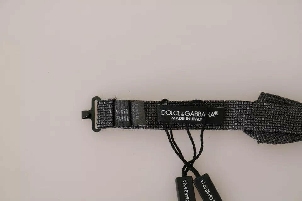 Dolce & Gabbana Gray Silk Patterned Mens Necktie Bow Tie -  Neckties, Men -  Dolce & Gabbana. Dolce & Gabbana Gray Silk Patterned Mens Necktie Bow Tie -  Neckties, Men -  Dolce & Gabbana.