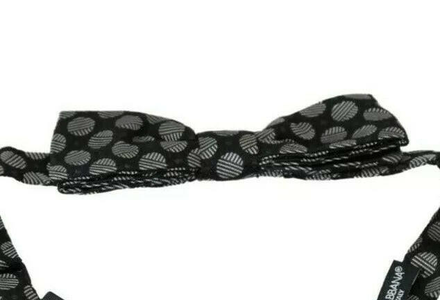 Dolce & Gabbana Black Silk Circles Men Necktie Bow Tie -  Neckties, Men -  Dolce & Gabbana. Dolce & Gabbana Black Silk Circles Men Necktie Bow Tie -  Neckties, Men -  Dolce & Gabbana.
