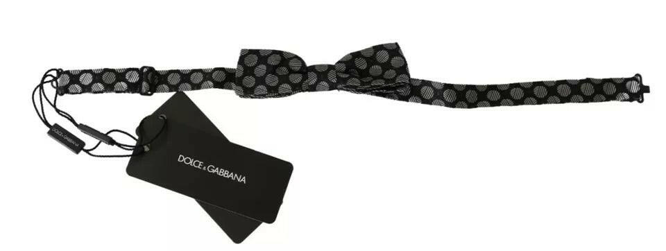 Dolce & Gabbana Black Silk Circles Men Necktie Bow Tie -  Neckties, Men -  Dolce & Gabbana. Dolce & Gabbana Black Silk Circles Men Necktie Bow Tie -  Neckties, Men -  Dolce & Gabbana.