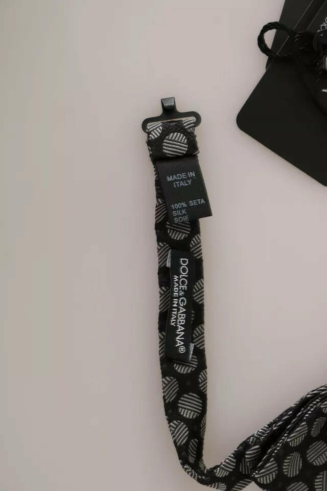 Dolce & Gabbana Black Silk Circles Men Necktie Bow Tie -  Neckties, Men -  Dolce & Gabbana. Dolce & Gabbana Black Silk Circles Men Necktie Bow Tie -  Neckties, Men -  Dolce & Gabbana.