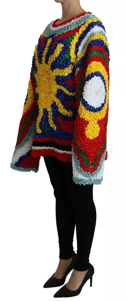 Dolce & Gabbana Multicolor Sun Ruffled Top Blouse Sweater -   -  Dolce & Gabbana. Dolce & Gabbana Multicolor Sun Ruffled Top Blouse Sweater -   -  Dolce & Gabbana.