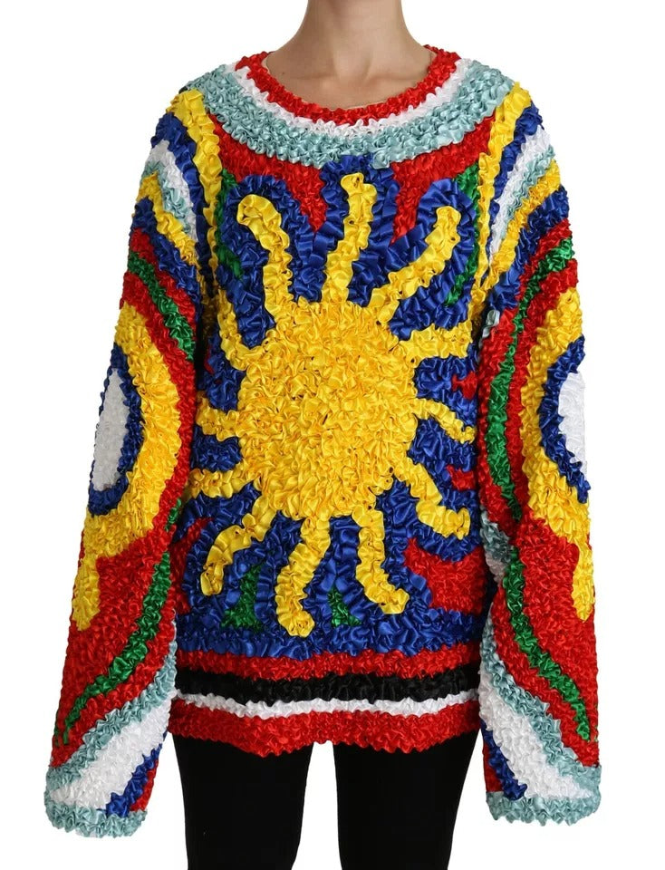 Dolce & Gabbana Multicolor Sun Ruffled Top Blouse Sweater -   -  Dolce & Gabbana. Dolce & Gabbana Multicolor Sun Ruffled Top Blouse Sweater -   -  Dolce & Gabbana.