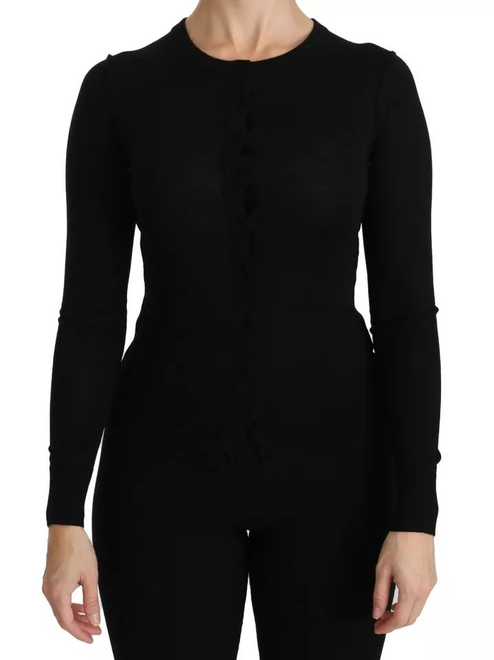 Dolce & Gabbana Black Virgin Wool Long Sleeve Top Blouse Top -   -  Dolce & Gabbana.