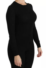 Dolce & Gabbana Black Virgin Wool Long Sleeve Top Blouse Top -   -  Dolce & Gabbana.