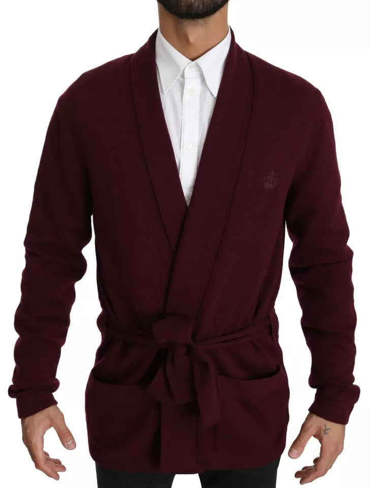 Dolce & Gabbana Bordeaux Cashmere Crown Cardigan Sweater -   -  Dolce & Gabbana.