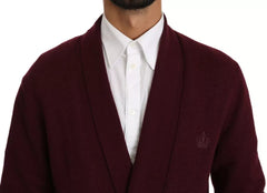 Dolce & Gabbana Bordeaux Cashmere Crown Cardigan Sweater -   -  Dolce & Gabbana.