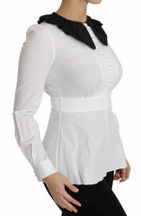 Dolce & Gabbana Black White Decorative Buttons Tops Shirt Blouse -   -  Dolce & Gabbana.