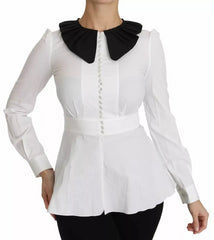 Dolce & Gabbana Black White Decorative Buttons Tops Shirt Blouse -   -  Dolce & Gabbana.