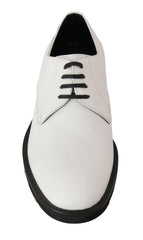 Dolce & Gabbana White Leather Derby Dress Formal Shoes -   -  Dolce & Gabbana.