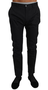 Dolce & Gabbana Black Cotton Stretch Formal Trousers Pants -   -  Dolce & Gabbana.