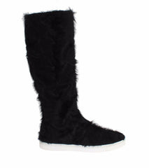 Dolce & Gabbana Black Xiangao Lamb Fur Leather Boots -   -  Dolce & Gabbana.