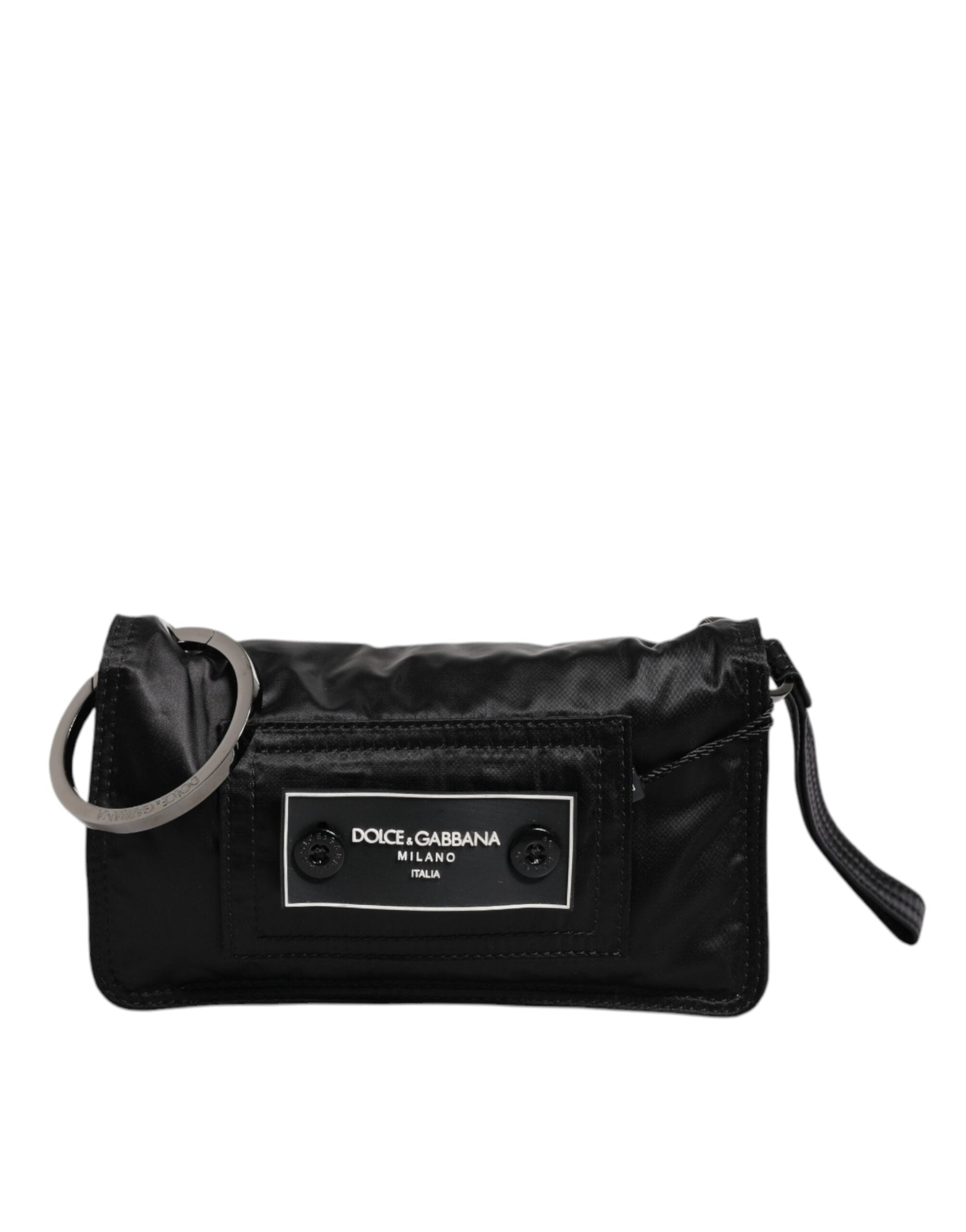 Dolce & Gabbana Black Fabric Logo Two Way Clutch Crossbody Bag -   -  Dolce & Gabbana.