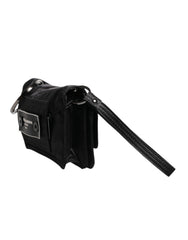 Dolce & Gabbana Black Fabric Logo Two Way Clutch Crossbody Bag -   -  Dolce & Gabbana.