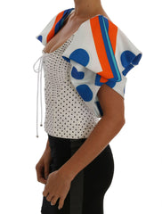 Dolce & Gabbana White Polka Silk Corset Bustier Top -   -  Dolce & Gabbana.