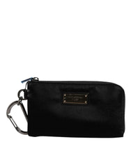 Dolce & Gabbana Black Nylon Logo Plaque Keyring Pouch Clutch Bag -   -  Dolce & Gabbana.