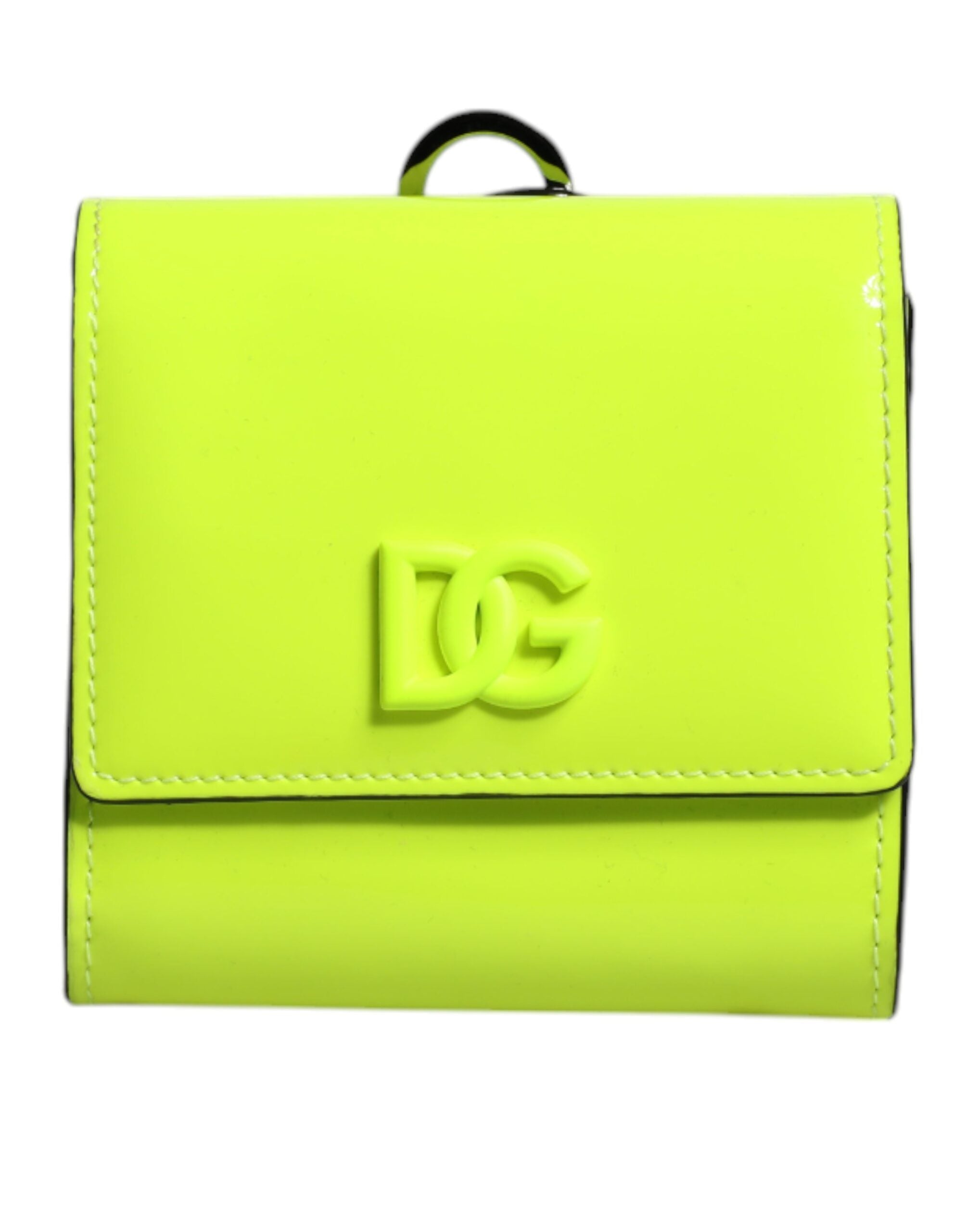 Dolce & Gabbana Yellow Green Bifold DG Logo Neck Strap Cardholder Wallet -   -  Dolce & Gabbana.