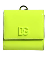 Dolce & Gabbana Yellow Green Bifold DG Logo Neck Strap Cardholder Wallet -   -  Dolce & Gabbana.