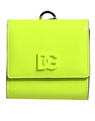 Dolce & Gabbana Yellow Green Bifold DG Logo Neck Strap Cardholder Wallet -   -  Dolce & Gabbana.
