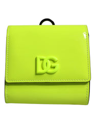 Dolce & Gabbana Yellow Green Bifold DG Logo Neck Strap Cardholder Wallet -   -  Dolce & Gabbana.