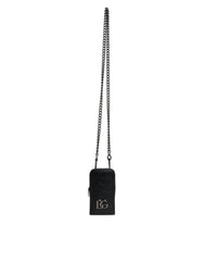 Dolce & Gabbana Black Leather Purse Crossbody Chain Sling Phone Bag -   -  Dolce & Gabbana.